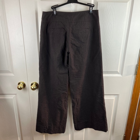 Cartonnier Wide Leg Brown Wool Blend Pants Size 6 - Picture 4 of 4